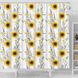 Beautiful Sunflowers Pattern Shower Curtain Fulfilled In US