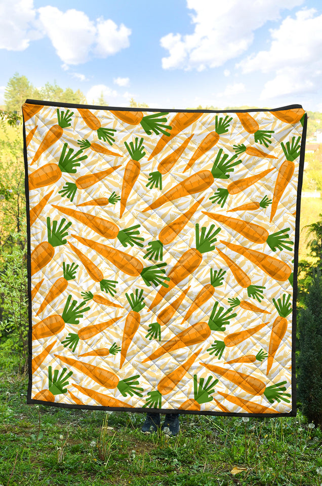 Carrot Pattern Print Design 01 Premium Quilt