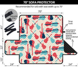 Red Blue guitar pattern Sofa Cover Protector