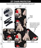 Christmas Pugs Santa_s red cap pattern Chair Cover Protector