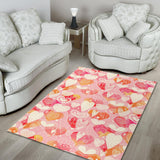 Hand Drawn Heart Design Pattern Area Rug