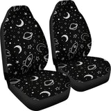 Hand Drawn Space Rocket Star Planet  Universal Fit Car Seat Covers