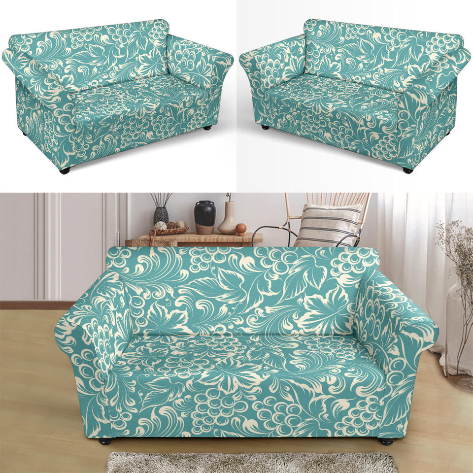 Classic Hand Drawn Grape Pattern Loveseat Couch Slipcover