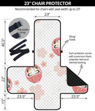 Daruma japanese wooden doll cherry blossom flower pattern Chair Cover Protector