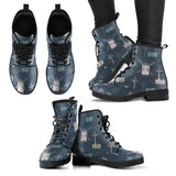 Windmill Tree Pattern Leather Boots