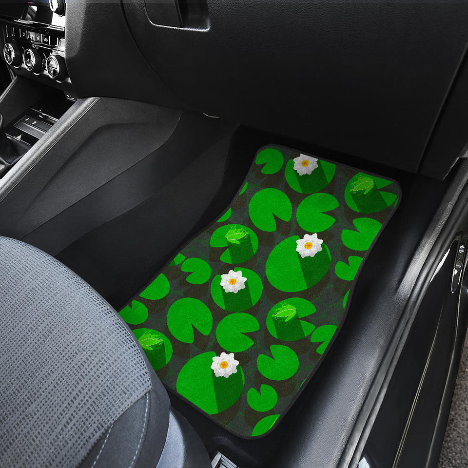 Frog Waterlily Pattern Front Car Mats