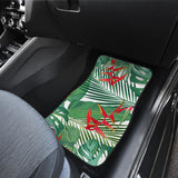 Heliconia Palm And Monstera  Leaves Pattern Front And Back Car Mats