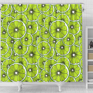 Slices Of Lime Design Pattern Shower Curtain Fulfilled In US