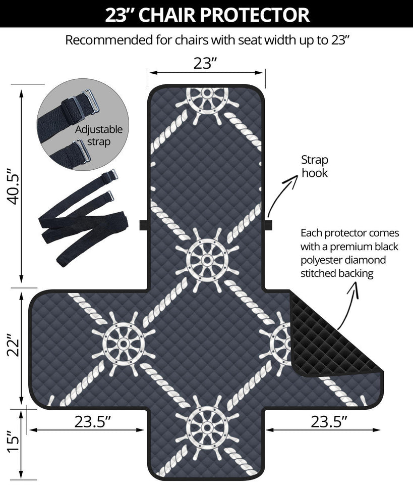 nautical steering wheel rope pattern Chair Cover Protector