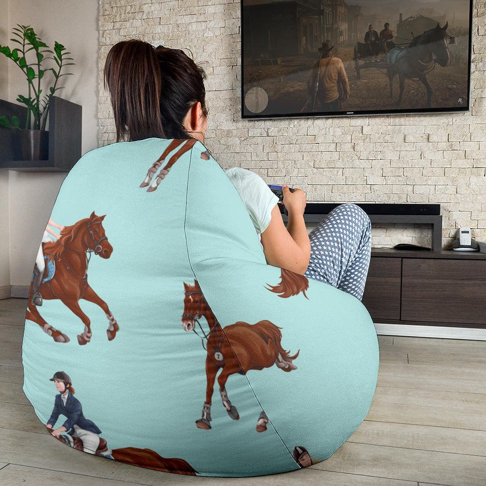 Horses Running Horses Rider Pattern Bean Bag Cover