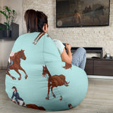 Horses Running Horses Rider Pattern Bean Bag Cover