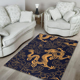 Gold Dragon Pattern Area Rug