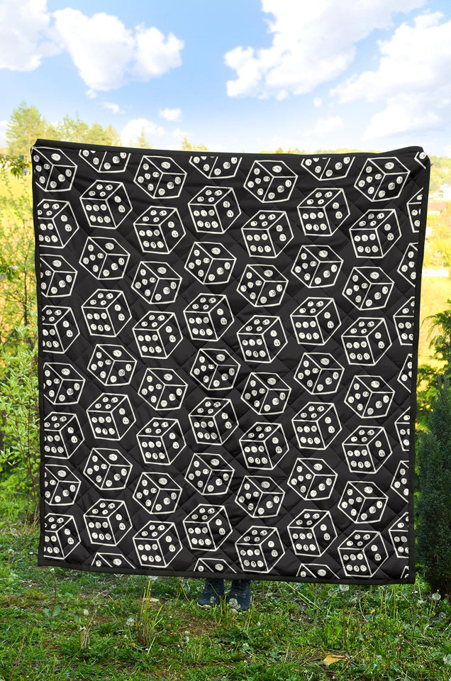 Dice Pattern Print Design 01 Premium Quilt