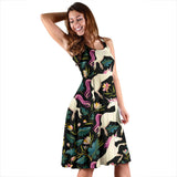 Unicorns Forest Background Sleeveless Midi Dress