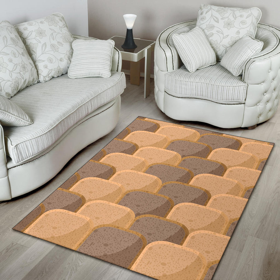 Bread Toast Pattern Print Design 04 Area Rug
