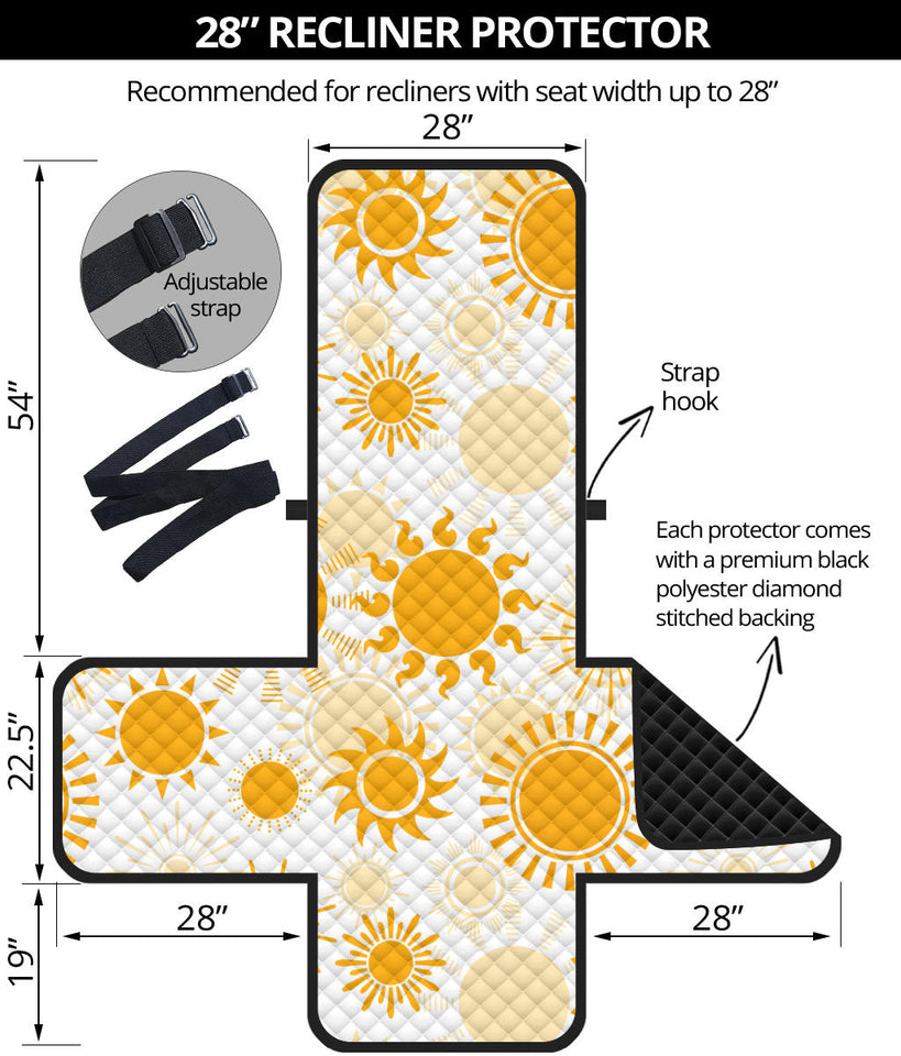 Sun design pattern Recliner Cover Protector