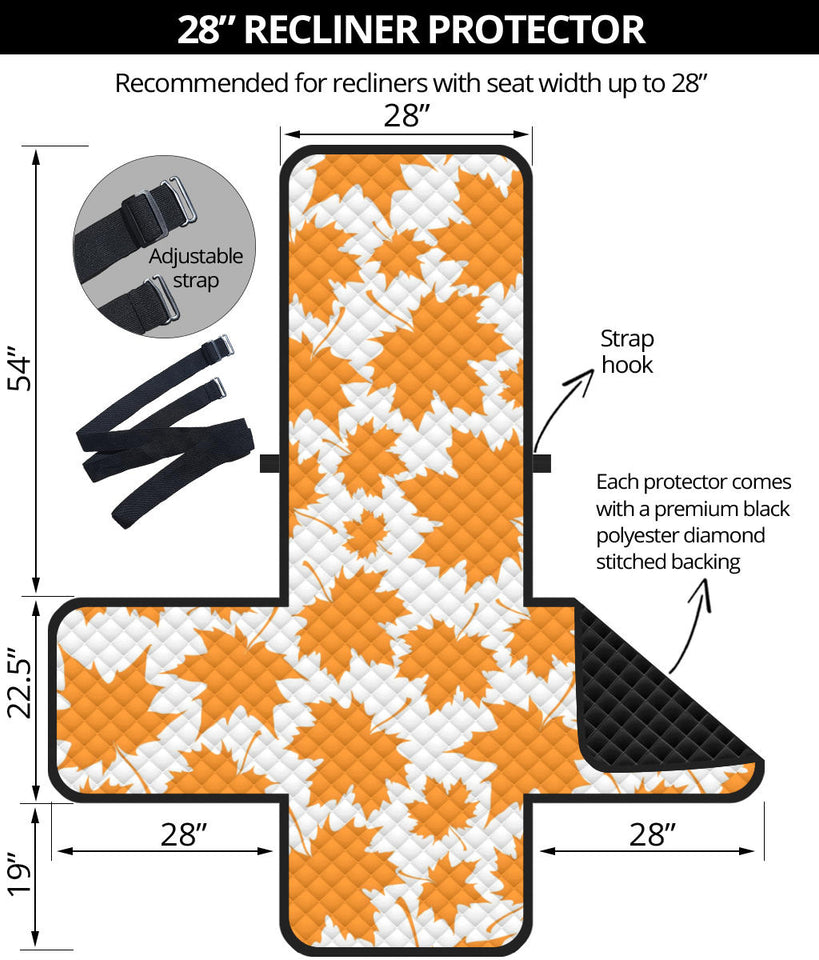 Orange Maple Leaf pattern Recliner Cover Protector