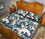 Japanese wave pattern Quilt Bed Set