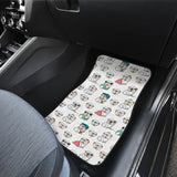 English Bulldog Pattern Print Design 03 Front and Back Car Mats