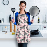 Zebra Pink Flower Background Adjustable Apron