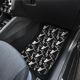 Saxophone Music Notes Treble Clef Black White Theme Front Car Mats