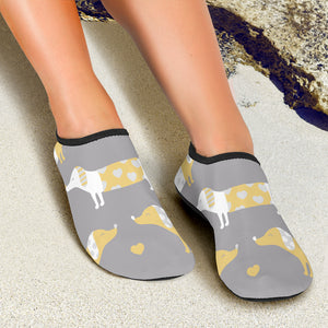 Cute Dachshund Dog Pattern Aqua Shoes