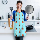 Electric Guitar Pattern Light Blue Background Adjustable Apron
