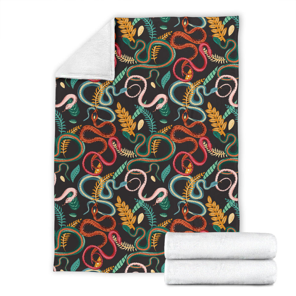 Colorful Snake Plant Pattern Premium Blanket