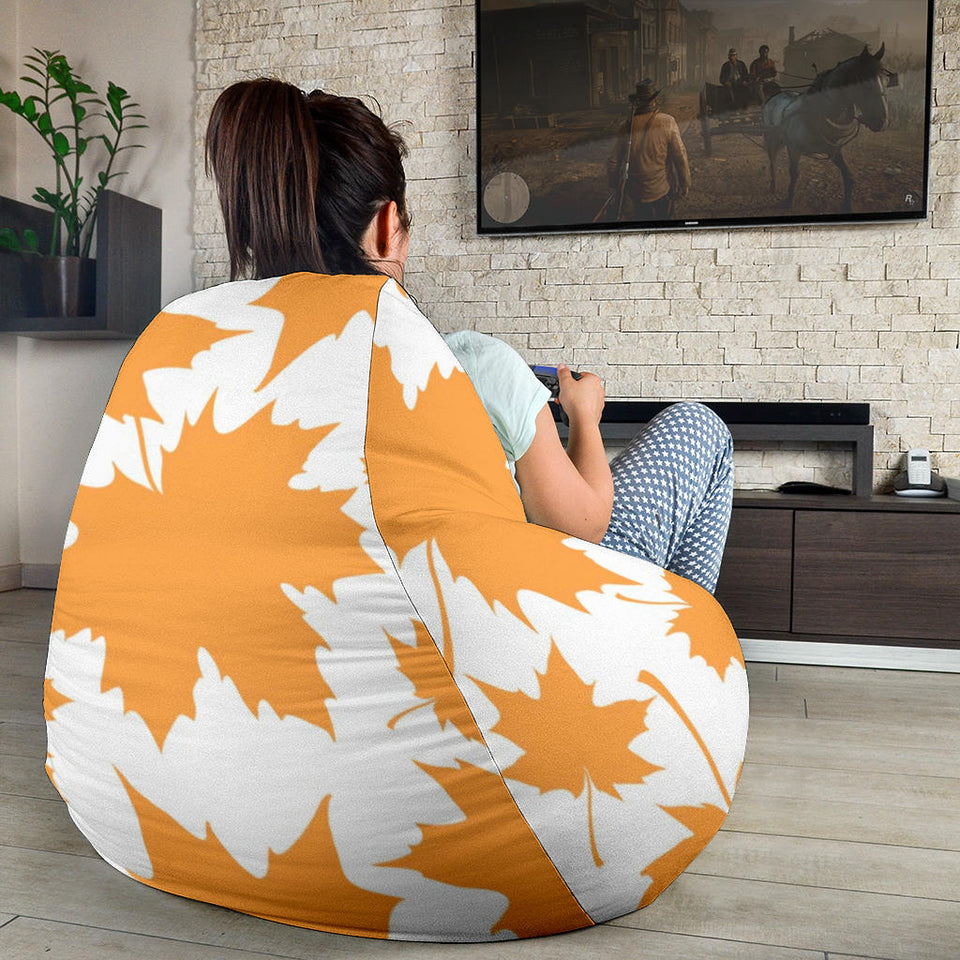 Orange Maple Leaf Pattern Bean Bag Cover