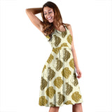 Lion Pattern Print Design 02 Sleeveless Midi Dress