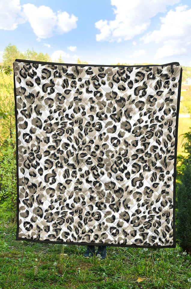 Leopard Skin Print Pattern Premium Quilt