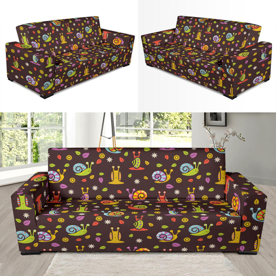 Snail Pattern Print Design 02  Sofa Slipcover