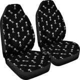 Engine Piston Black Theme Pattern Print Design 03 Universal Fit Car Seat Covers