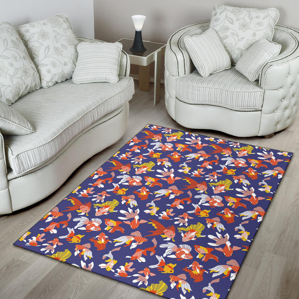 Goldfish Pattern Print Design 04 Area Rug