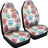 Chemistry Periodic Table Pattern Print Design 02 Universal Fit Car Seat Covers