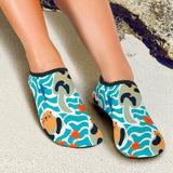 Cute Sea Otters Fishe Sea Urchin Pattern Aqua Shoes