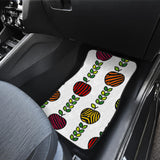 Colorful Apples Leave Zebra Stripe Front And Back Car Mats
