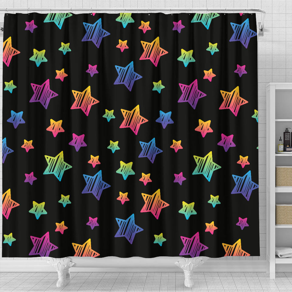 Colorful Star Pattern Shower Curtain Fulfilled In US