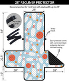 Bowling ball bowling pins blue blackground Recliner Cover Protector