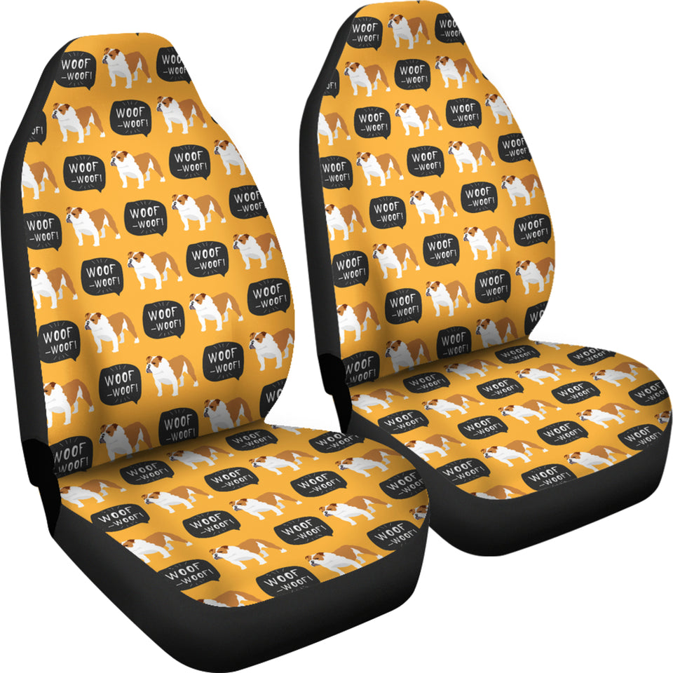 English Bulldog Pattern Print Design 04 Universal Fit Car Seat Covers