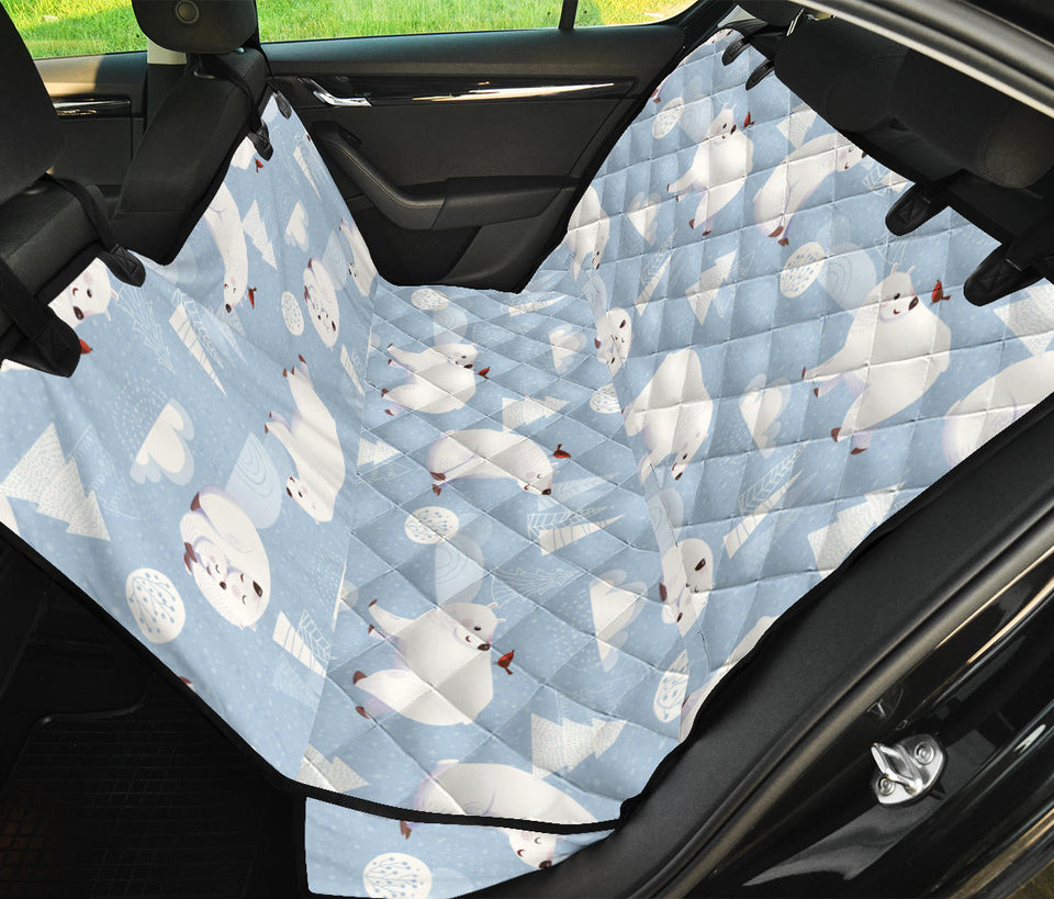 Cute Polar Bears Christmas Decoration Pattern Dog Car Seat Covers