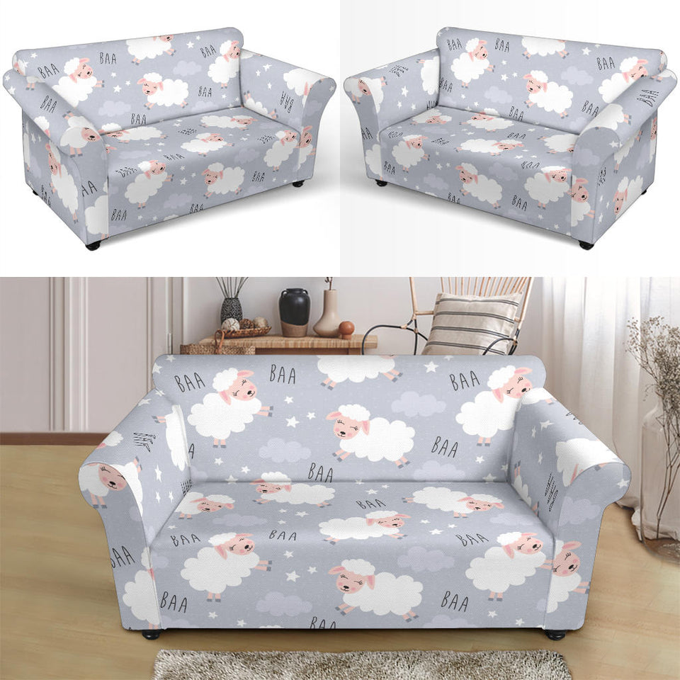 Sweet Dreams Sheep Pattern Loveseat Couch Slipcover