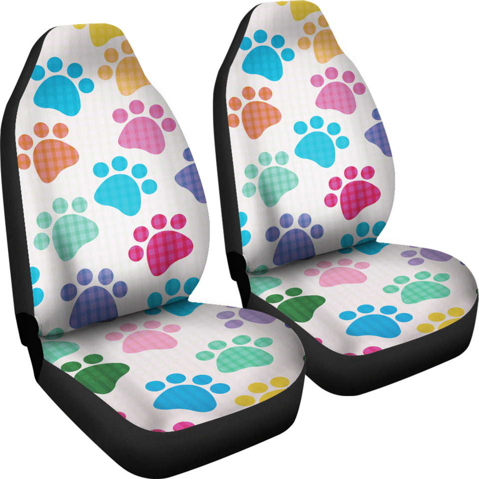 Dog Paws Pattern Print Design 01 Universal Fit Car Seat Covers