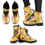 Grapefruit Yellow Background Leather Boots