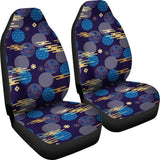 Blue Japanese Pattern Cloud Wave Flower Universal Fit Car Seat Covers