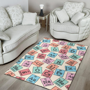 Chemistry Periodic Table Pattern Print Design 02 Area Rug