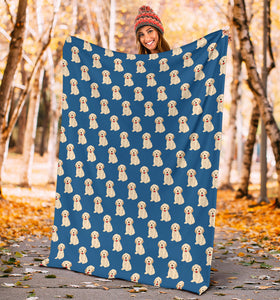 Golden Retriever Pattern Print Design 03 Premium Blanket