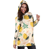 Lemon Flower Leave Pattern Women'S Hoodie Dress