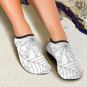 Spider Web Cobweb Pattern White Background Aqua Shoes