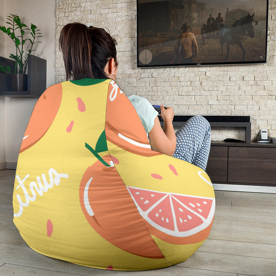 Grapefruit Yellow Background Bean Bag Cover